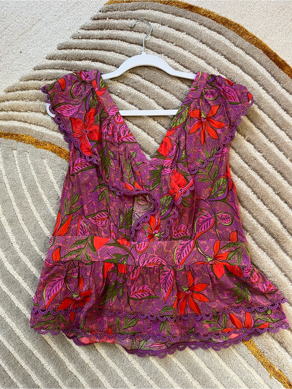 Floral Ruffle Women's Top